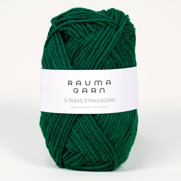 3-tråds strikkegarn - 123 (Dyp grønn)