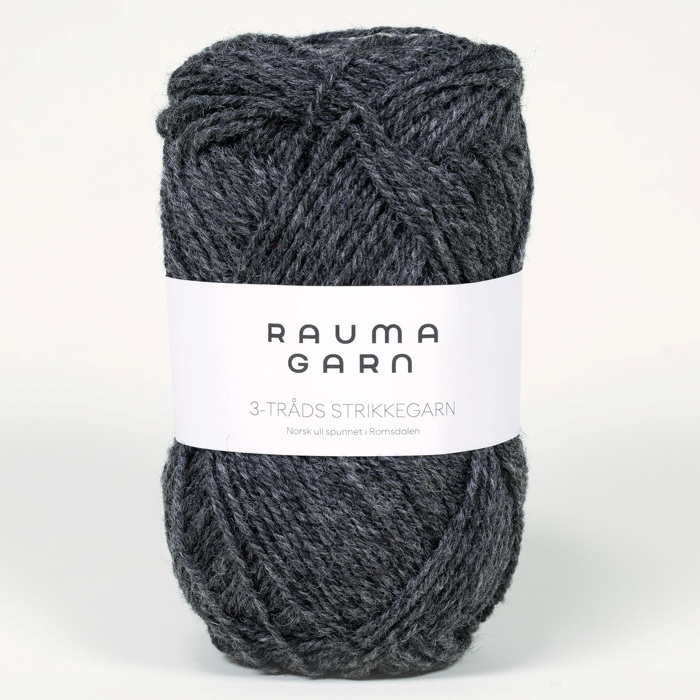 3-tråds strikkegarn - 114 (Koksgrå melert)
