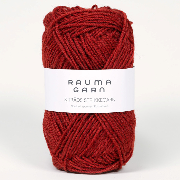 3-tråds strikkegarn - 127 (Kobberrød)