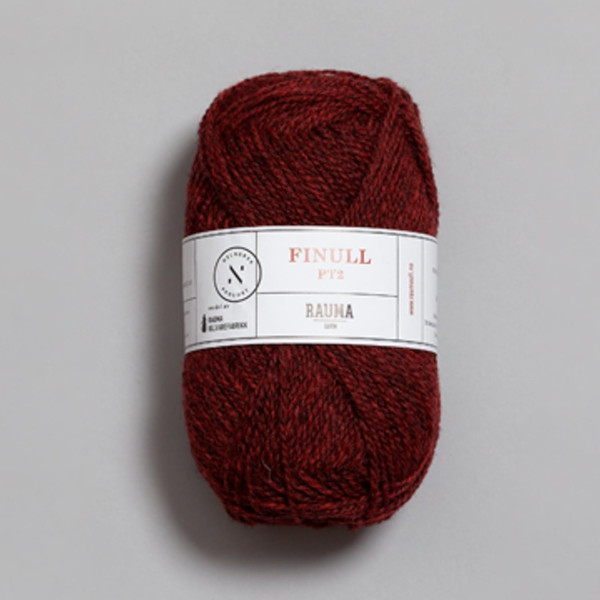 Finullgarn - Dempet rød mørkmelert (4131)