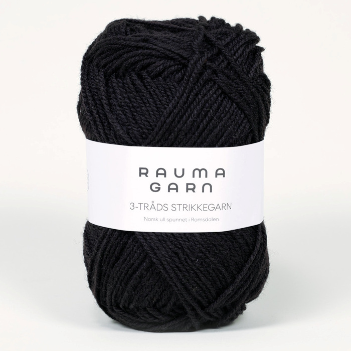 3-tråds strikkegarn - 110 (Sauesvart)