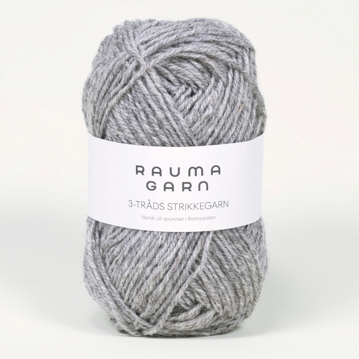 3-tråds strikkegarn - 104 (Grå melert)