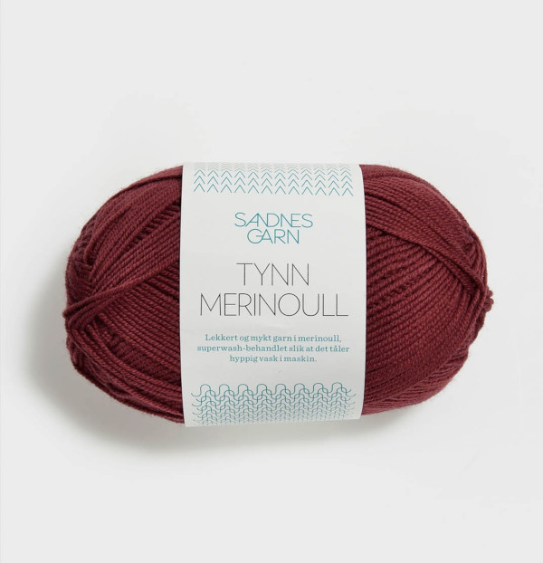 Tynn Merinoull - Mørk murstein (4254)