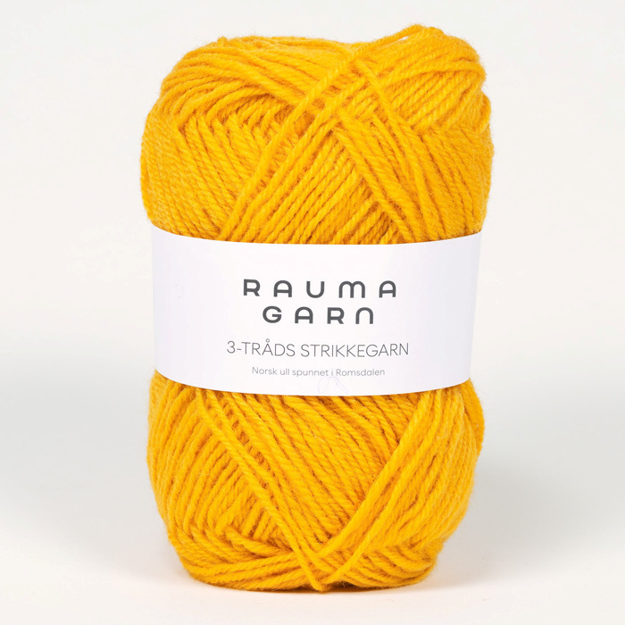 3-tråds strikkegarn - 131 (Mørk gul)