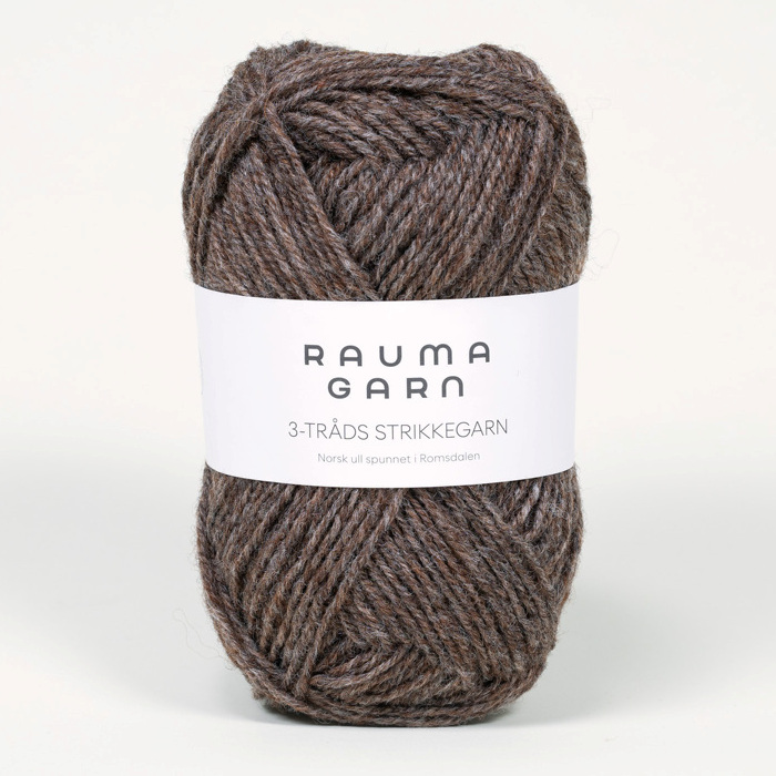 3-tråds strikkegarn - 111 (Brun melert)