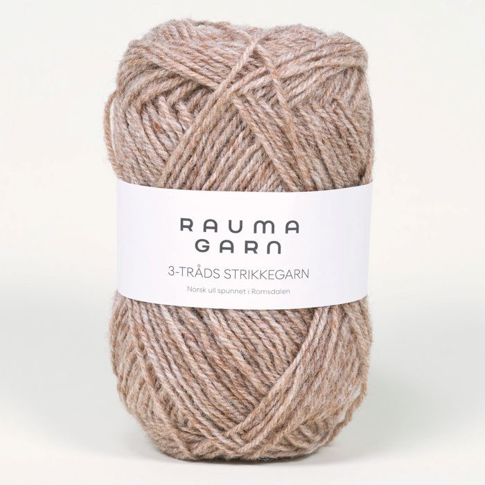 3-tråds strikkegarn - 106 (Beige melert)